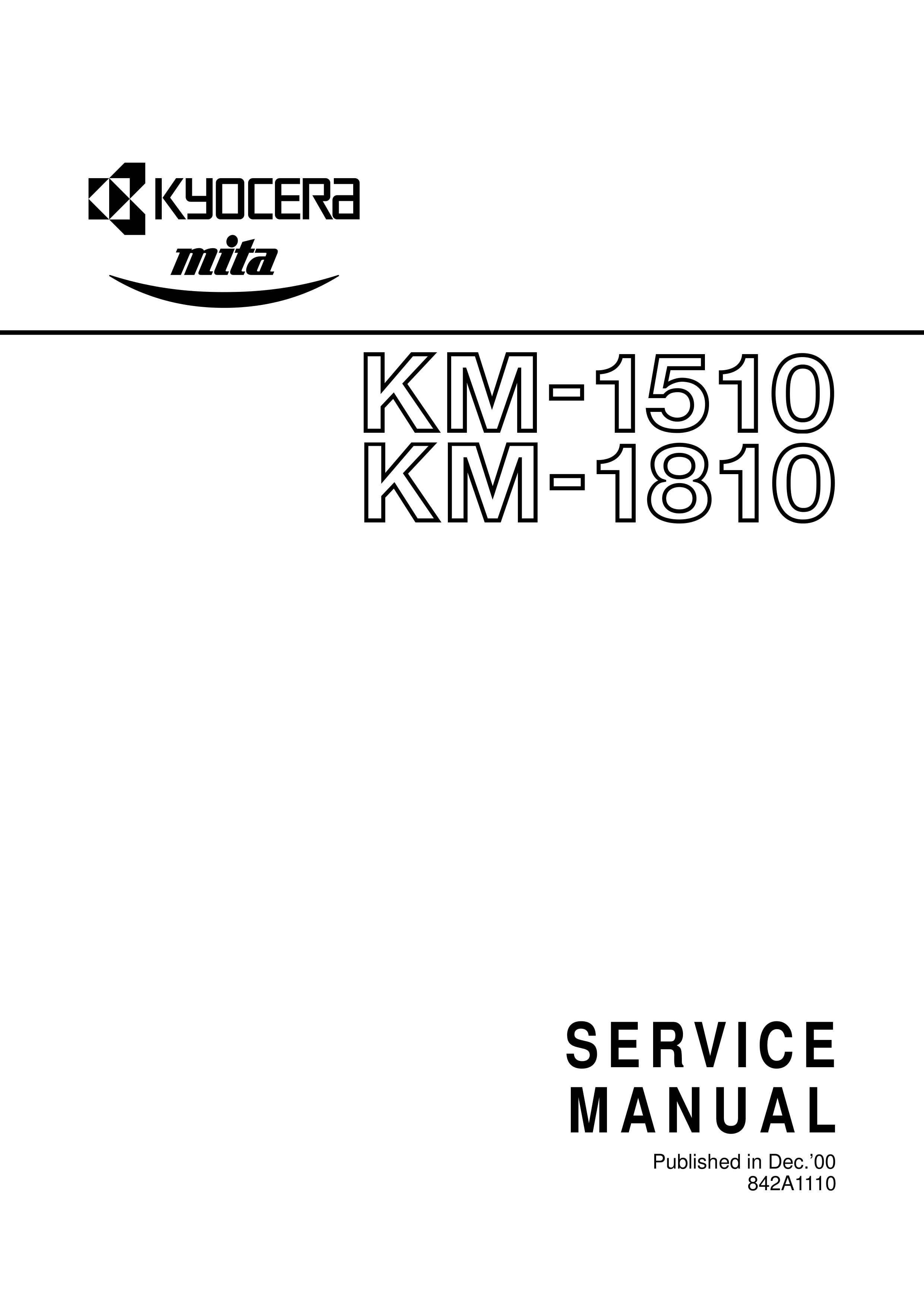 1208京瓷 美达 km1510 复印机维修手册